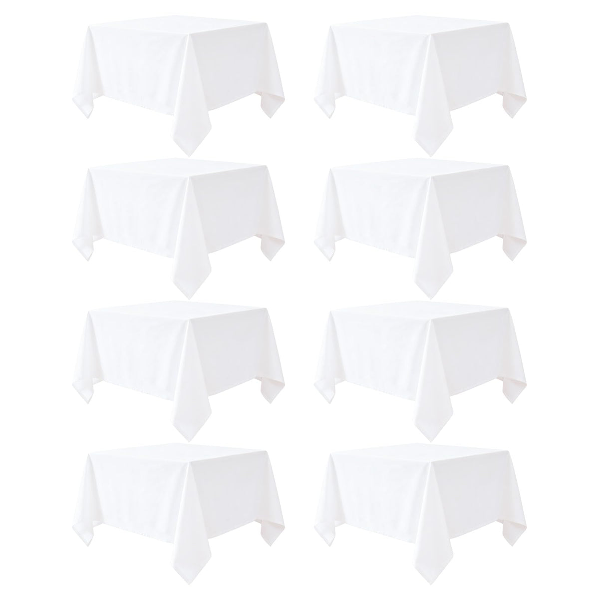120 Inch White Round Tablecloth, 8 Pack | Wrinkle Resistant, For 4Ft-7Ft Round Table, Polyester Fabric, Washable Table Cloth, For Dining Wedding Party Buffet