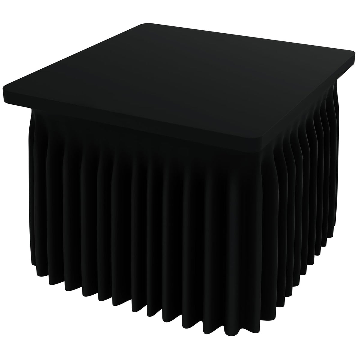 Smiry Spandex Elastic Fitted Table Cloth Skirt for 6FT Rectangle Table | Stretch Washable Table Cloth, Banquet Table Cover for Wedding, Party, Indoor & Trade Shows, (Black, 72Lx30Wx30H)