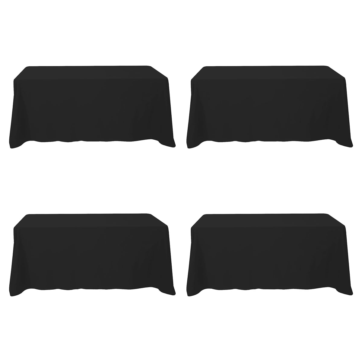 BRILLMAX 6 Pack Ivory Tablecloths 90x132 Inch for 6ft Rectangle Tables | 150 GSM Polyester Fabric, Floor Length Drop, Water, Stain & Wrinkle Resistant Cloth Cover for Wedding Reception Banquet Party