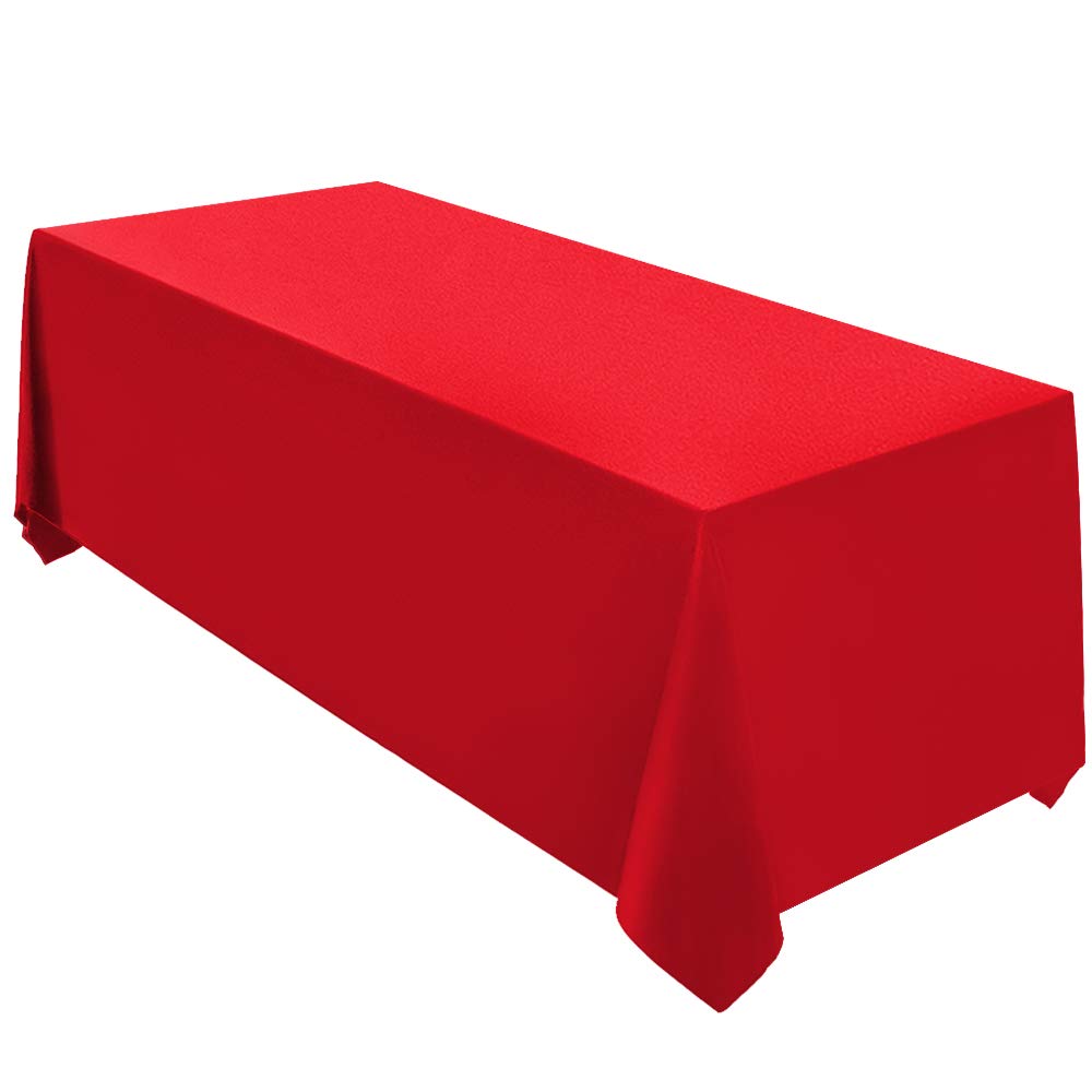 Surmente 10 Pack 90x132 Inch Black Tablecloth for 6-8 Foot Rectangle Tables | Dining Table Cover Protector, Wrinkle Free, Washable Polyester Fabric, 6ft Table Cloth for Wedding, Banquet, Restaurant