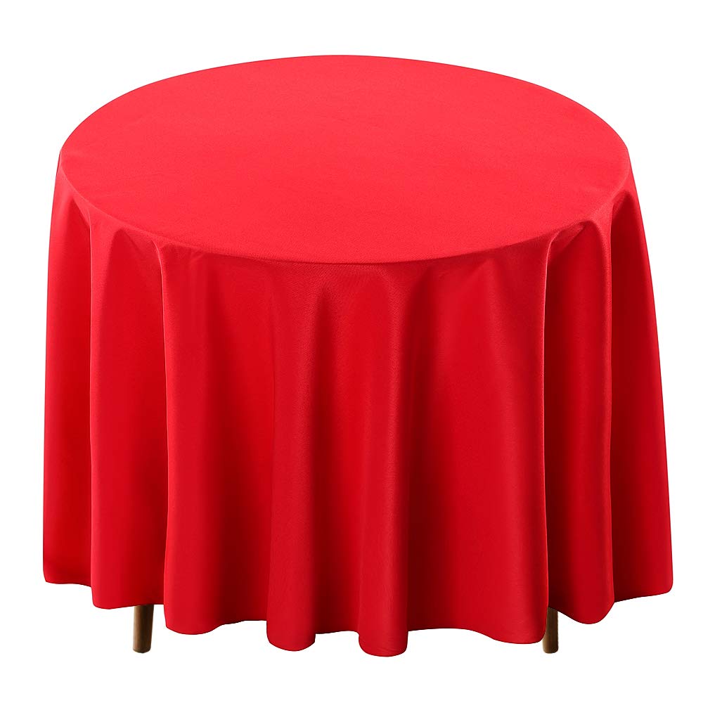 Surmente 10 Pack 132 Inch Black Tablecloths for Round Tables | Dining Table Cover Protector, Wrinkle Free, Washable Polyester Fabric, Round Table Cloth for Wedding, Banquet, Restaurant