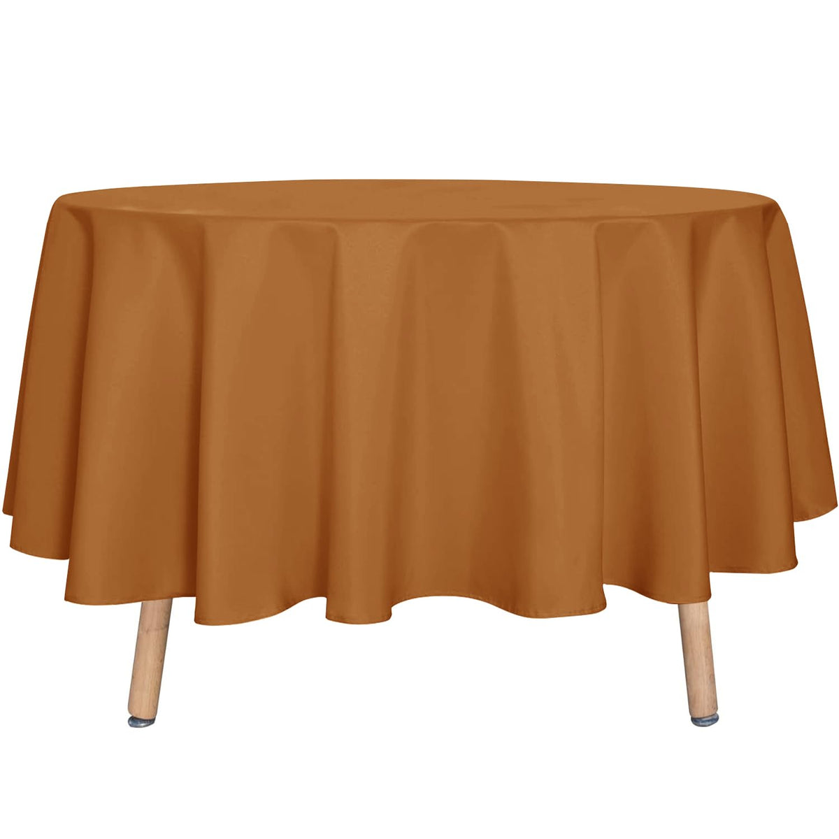sancua White Round Tablecloth 60 Inch Diameter for 20-48 Inch Tables | Water Resistant Spill Proof, Washable Polyester Cloth Decorative Fabric Cover, For Dining, Buffet Parties and Camping