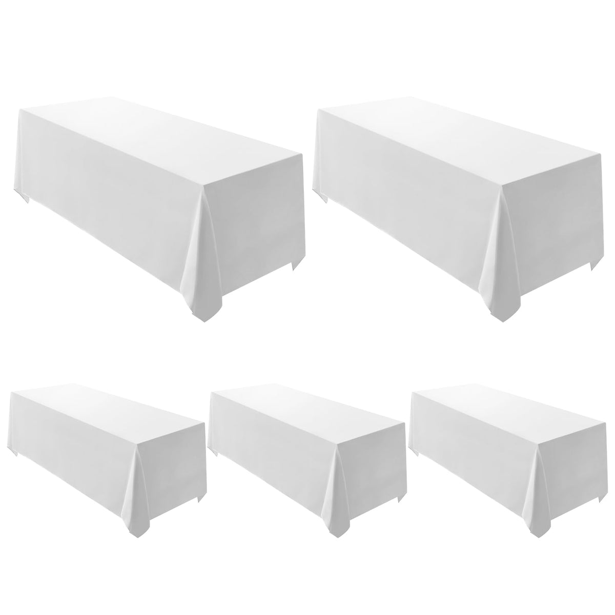 Surmente 10 Pack 90x132 Inch Black Tablecloth for 6-8 Foot Rectangle Tables | Dining Table Cover Protector, Wrinkle Free, Washable Polyester Fabric, 6ft Table Cloth for Wedding, Banquet, Restaurant