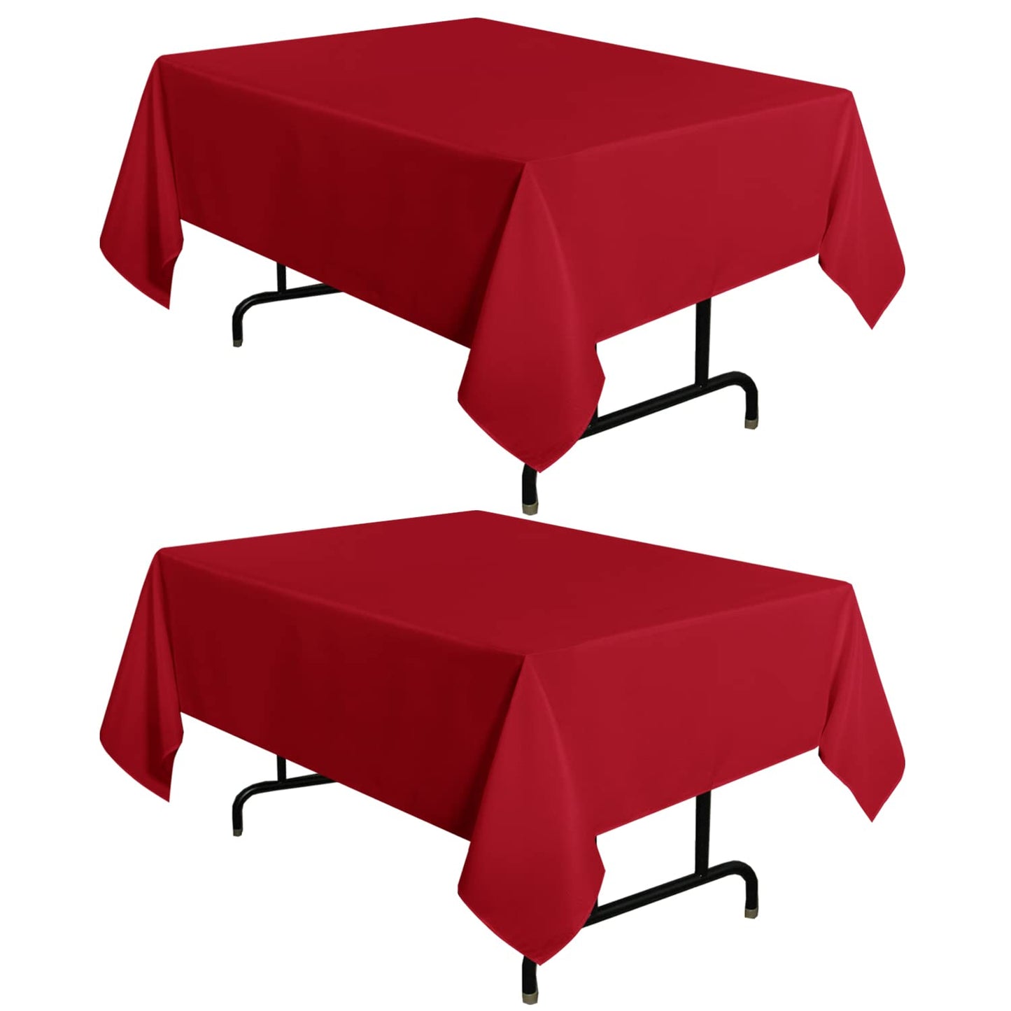 sancua 2 Pack White Table Cloth 60x102 Inch for 6 Feet Rectangle Tables | Stain and Wrinkle Resistant Washable Polyester Tablecloth Cover for Dining Tables, Wedding Buffet Parties and Camping