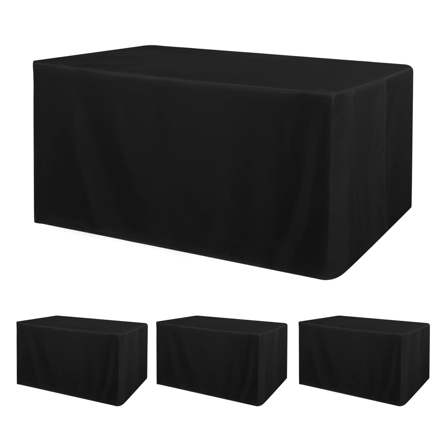 Obstal 2 Pack Table Clothes for 6 Foot Rectangle Tables - Water Resistant Washable Fabric Polyester Rectangle Table Cover Protector for Wedding, Banquet and Trade Shows, 72L x 30W x 30H Inches, White | Water Resistant Washable Fabric Polyester Rectangle T