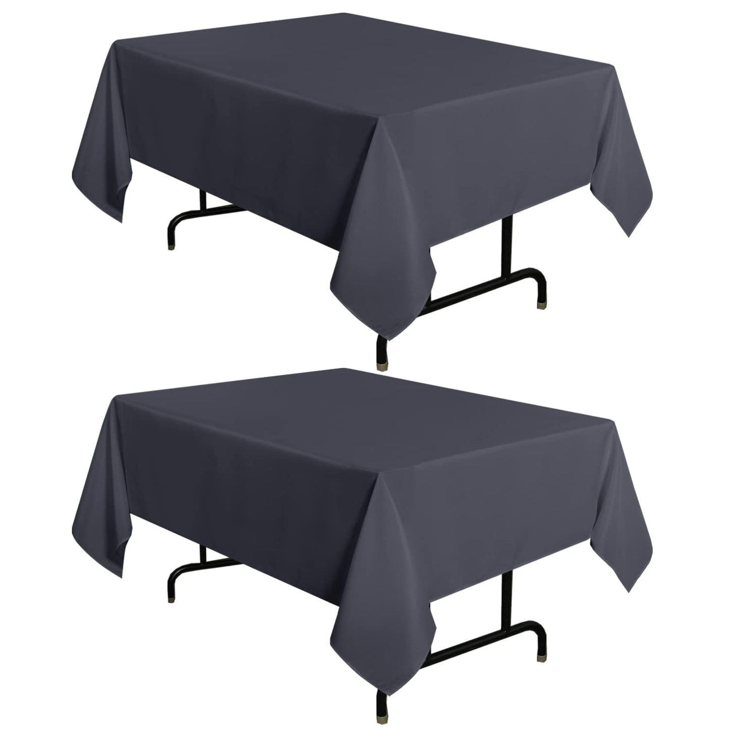 sancua 2 Pack White Table Cloth 60x102 Inch for 6 Feet Rectangle Tables | Stain and Wrinkle Resistant Washable Polyester Tablecloth Cover for Dining Tables, Wedding Buffet Parties and Camping