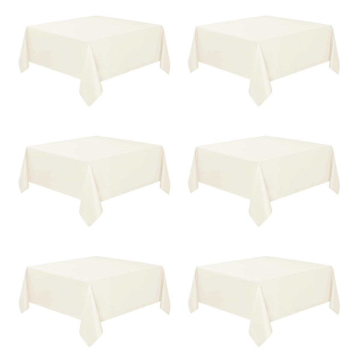 Fitable 6 Pack White Table Cloths 70x120 Inch for 6-8 Ft Rectangle Tables | Stain & Wrinkle Resistant, Washable Polyester Covers for Wedding Party Dining Banquet Event Catering Reception