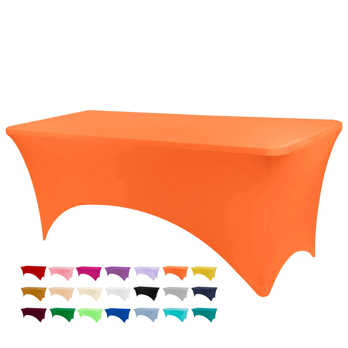BDDC 6ft Stretch Spandex Fitted Table Cloth for 6 Foot Tables | GRS-Certified Eco-Friendly Fabric, Elastic Fit Rectangle Tablecloth, Washable, Wrinkle-Free, For Events & Parties