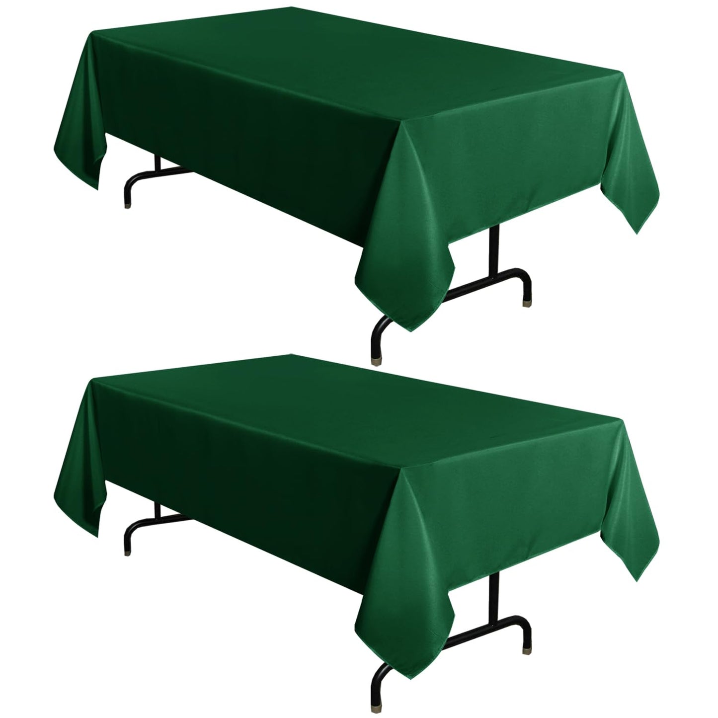sancua 2 Pack White Table Cloth 60x102 Inch for 6 Feet Rectangle Tables | Stain and Wrinkle Resistant Washable Polyester Tablecloth Cover for Dining Tables, Wedding Buffet Parties and Camping