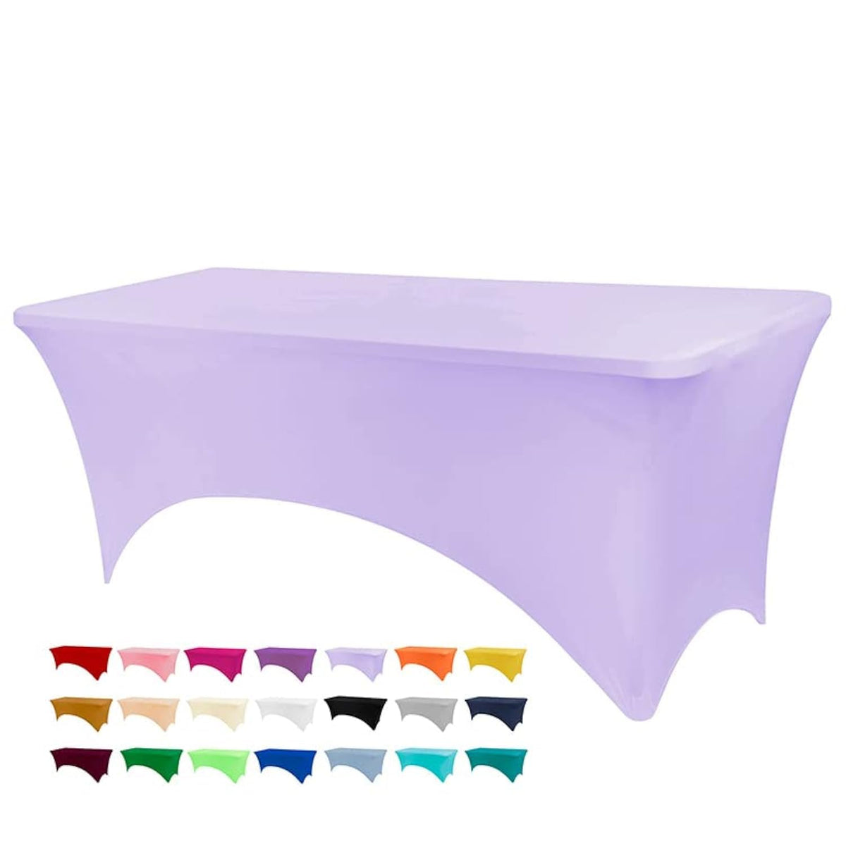 BDDC 6ft Stretch Spandex Fitted Table Cloth for 6 Foot Tables | GRS-Certified Eco-Friendly Fabric, Elastic Fit Rectangle Tablecloth, Washable, Wrinkle-Free, For Events & Parties