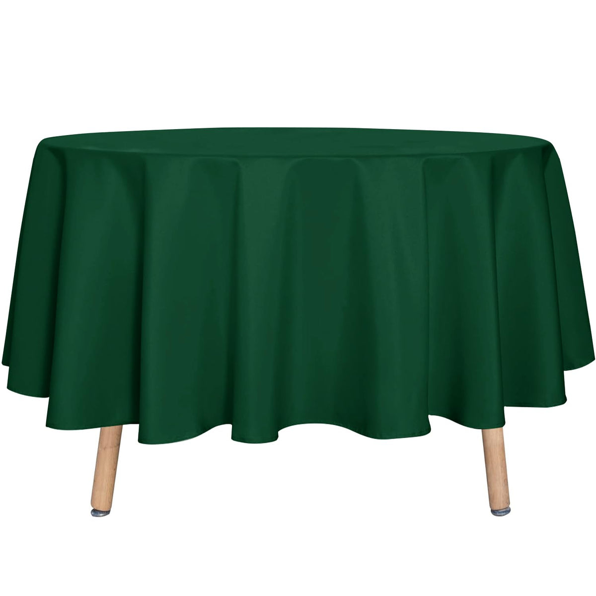sancua White Round Tablecloth 60 Inch Diameter for 20-48 Inch Tables | Water Resistant Spill Proof, Washable Polyester Cloth Decorative Fabric Cover, For Dining, Buffet Parties and Camping