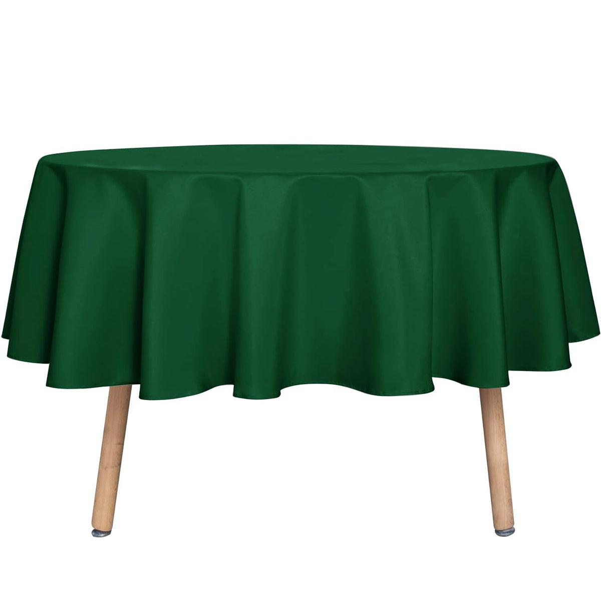 sancua White Round Tablecloth 60 Inch Diameter for 20-48 Inch Tables | Water Resistant Spill Proof, Washable Polyester Cloth Decorative Fabric Cover, For Dining, Buffet Parties and Camping
