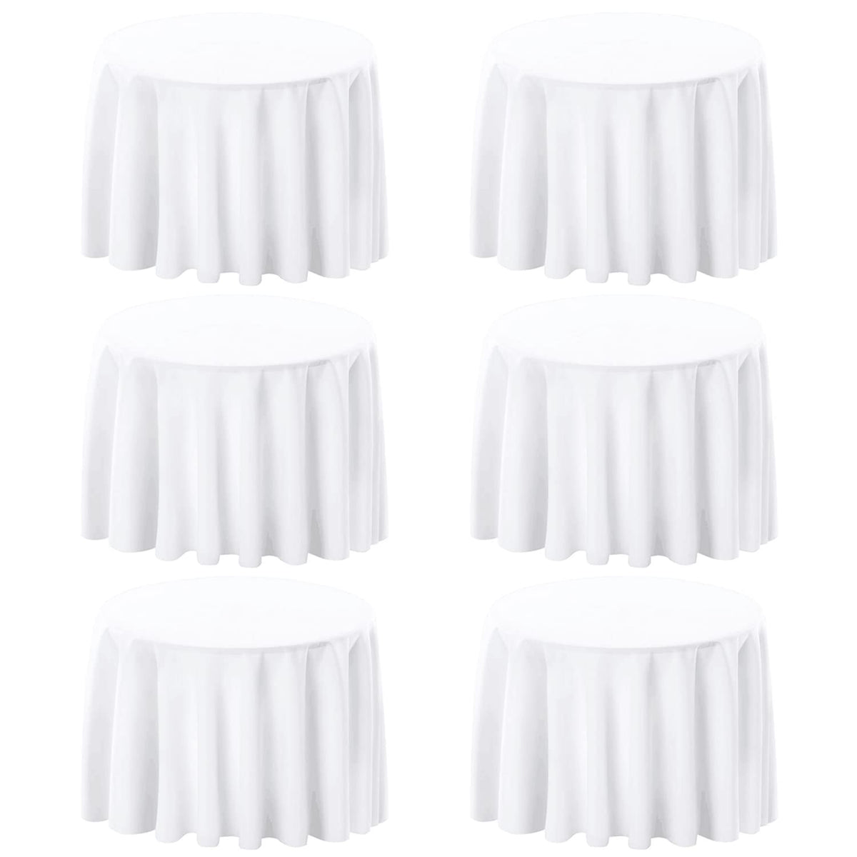 FINDYOU 10 Pack White Table Cloth Rectangle Table 60 x 102 Inch Tablecloths for 6 Foot Rectangle Tables. Stain and Winkle Resistant Polyester Washable White TableCloths for Parties Wedding Dining