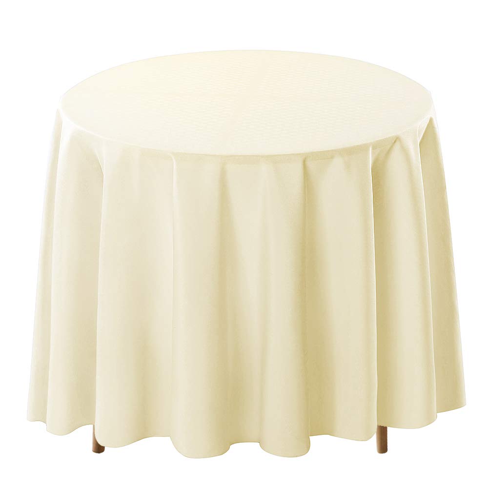 Surmente 10 Pack 132 Inch Black Tablecloths for Round Tables | Dining Table Cover Protector, Wrinkle Free, Washable Polyester Fabric, Round Table Cloth for Wedding, Banquet, Restaurant