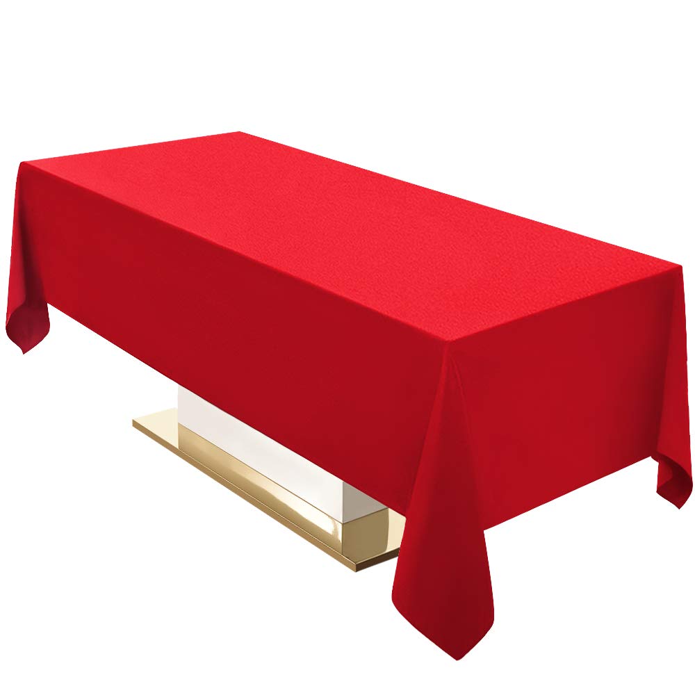 Surmente 10 Pack 90x132 Inch Black Tablecloth for 6-8 Foot Rectangle Tables | Dining Table Cover Protector, Wrinkle Free, Washable Polyester Fabric, 6ft Table Cloth for Wedding, Banquet, Restaurant