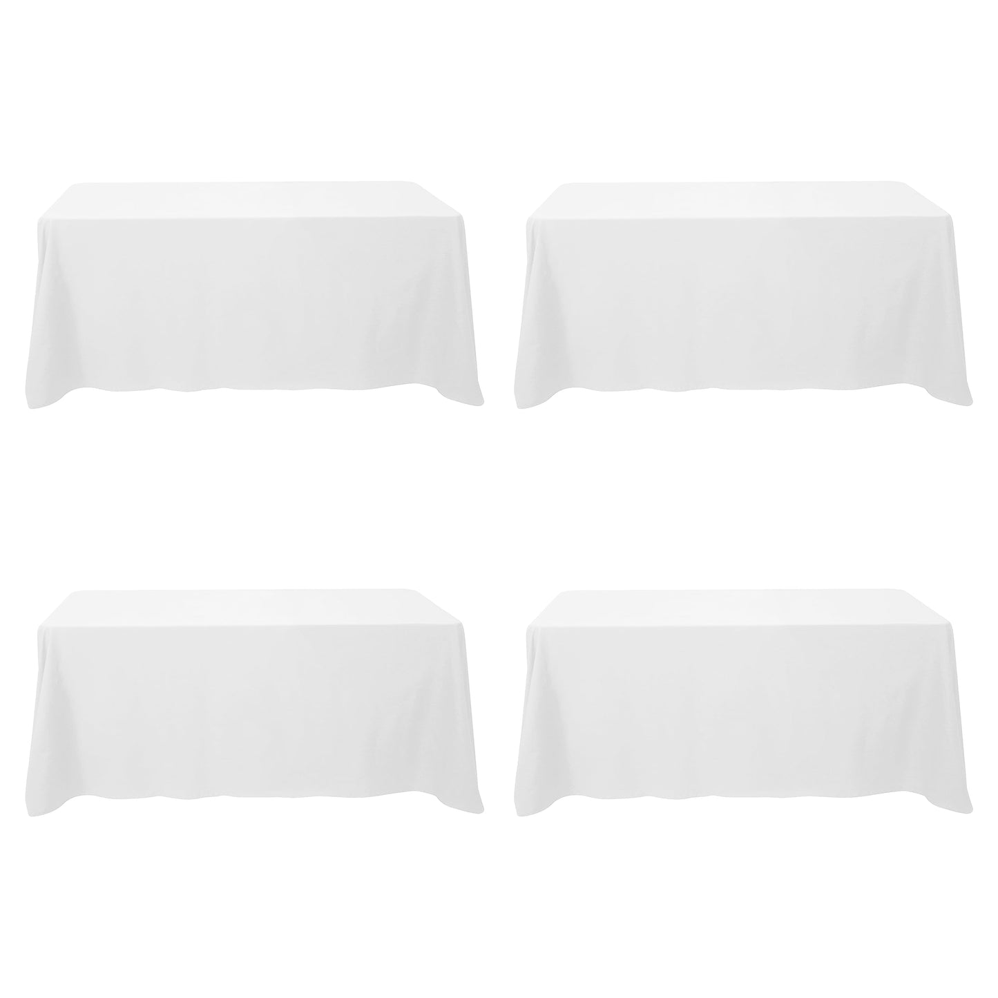 BRILLMAX 6 Pack Ivory Tablecloths 90x132 Inch for 6ft Rectangle Tables | 150 GSM Polyester Fabric, Floor Length Drop, Water, Stain & Wrinkle Resistant Cloth Cover for Wedding Reception Banquet Party