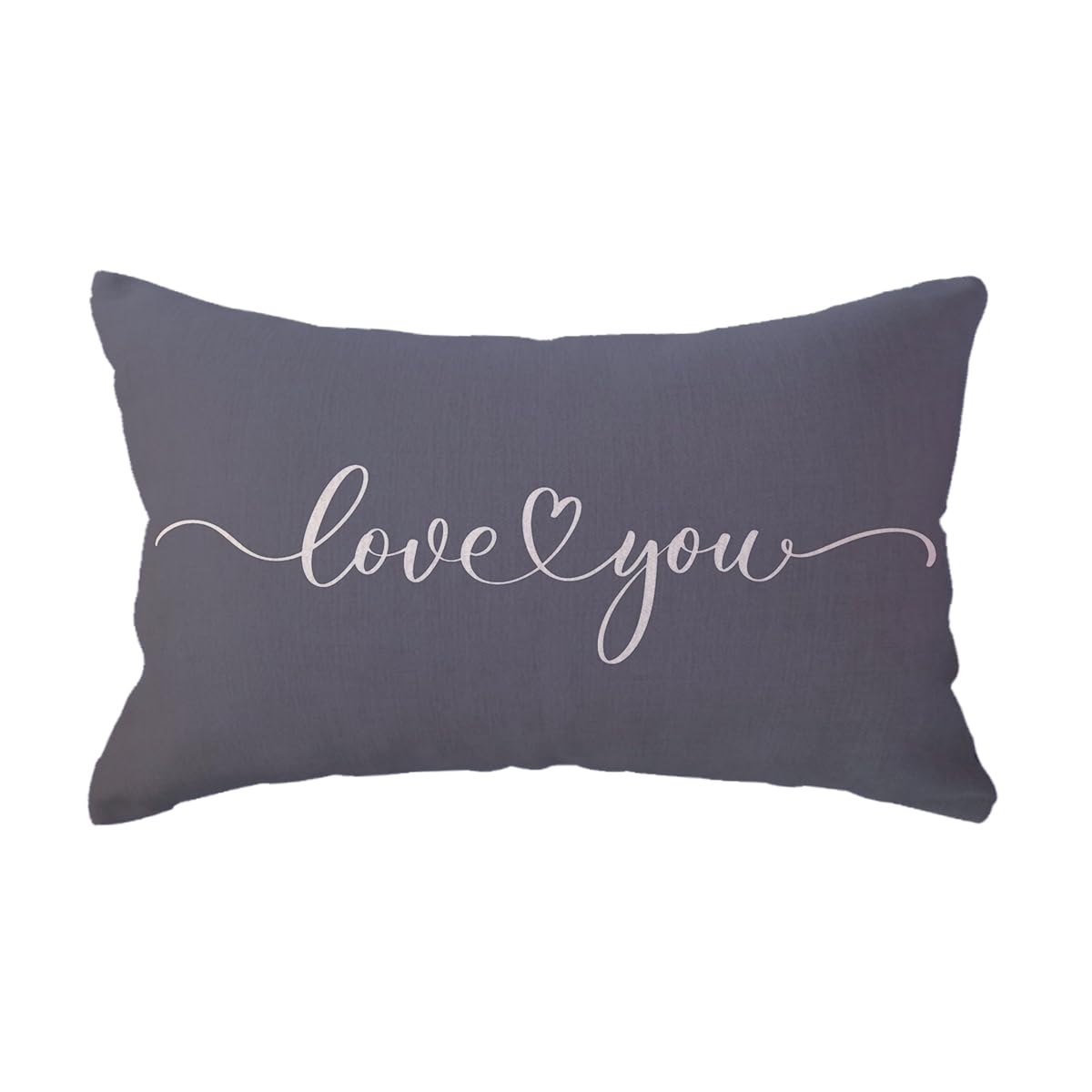 Love Lumbar Throw Pillow Covers - Couples Gift for Anniversary/Wedding/Engagement, Valentine's Day Quote Pillow Cases - 12 x 20 Inch for Sofa/Bed/Couch (Black)