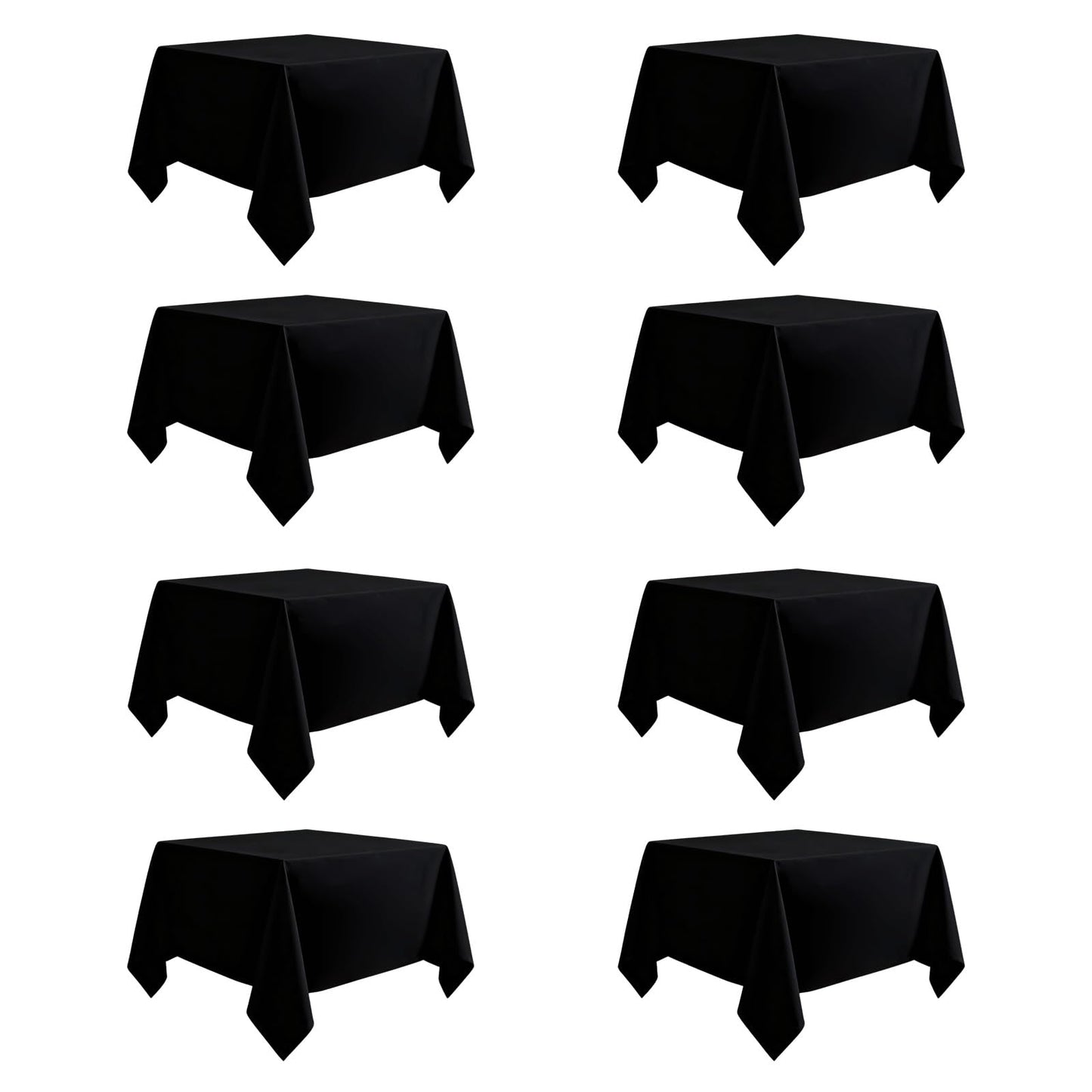 120 Inch White Round Tablecloth, 8 Pack | Wrinkle Resistant, For 4Ft-7Ft Round Table, Polyester Fabric, Washable Table Cloth, For Dining Wedding Party Buffet
