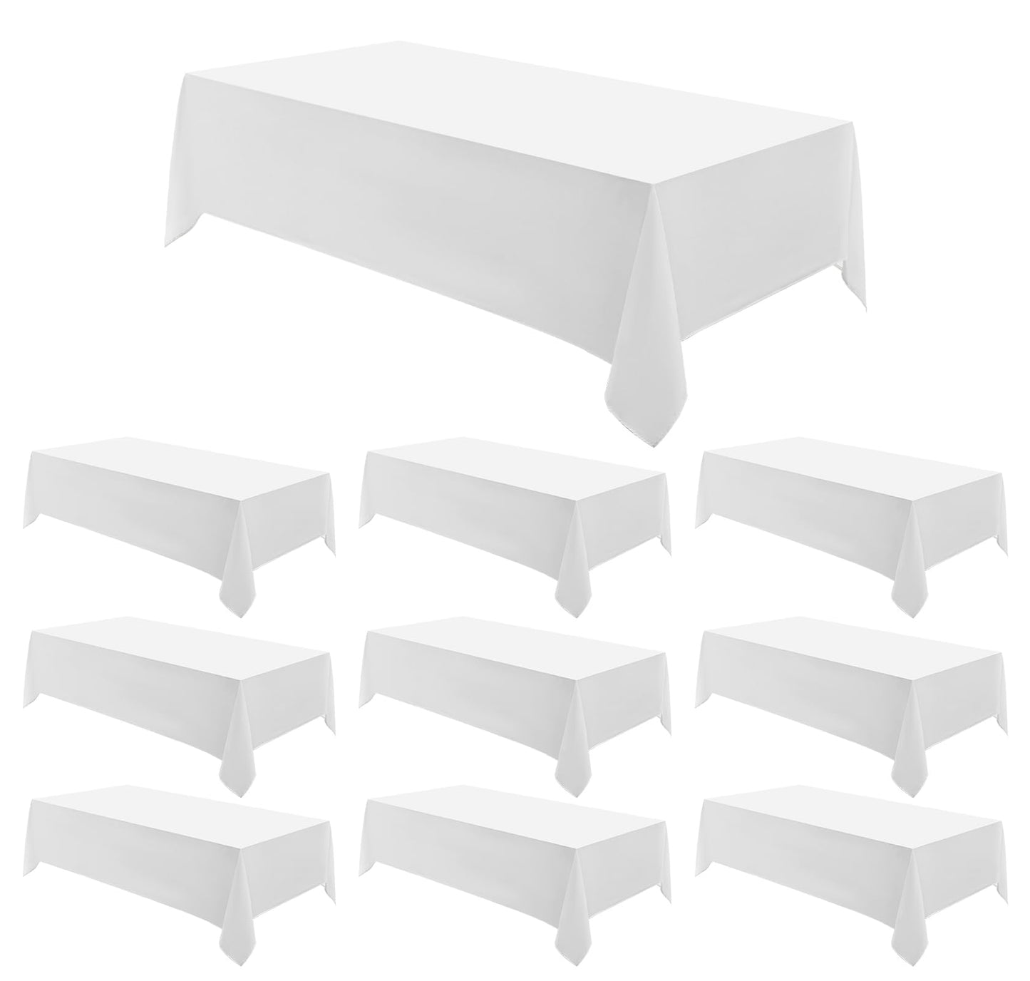 1 Pack White Rectangle Tablecloths 60x84 Inch for 4ft Tables | Washable Decorative Linen Polyester Table Cover for Dining Tables, Banquets Buffets Parties and Weddings