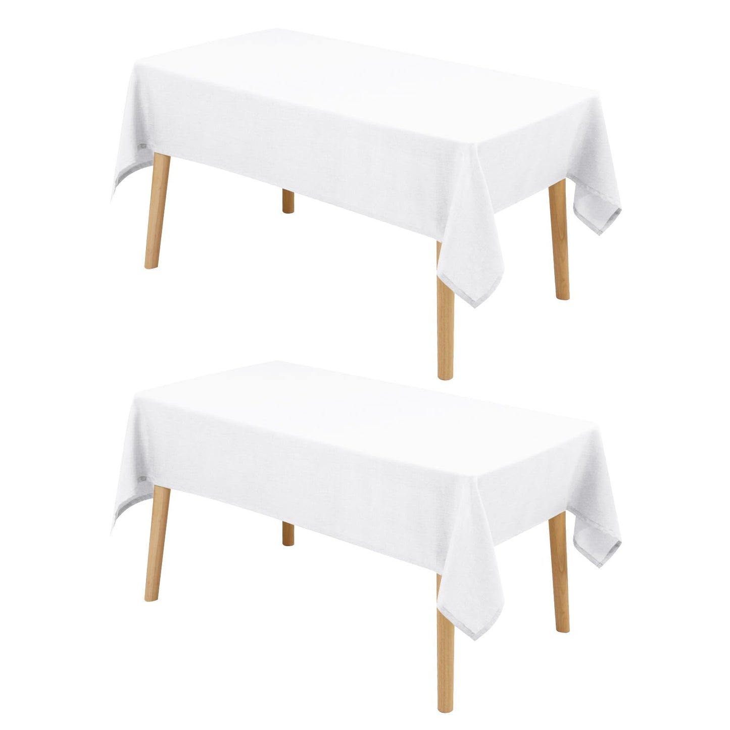 Beige Faux Linen Rectangle Tablecloth 60 x 102 Inch for Dining Room | Linen Texture Table Cover, Wrinkle and Stain Resistant, Durable and Washable Table Cloth for Kitchen Party Home Decor