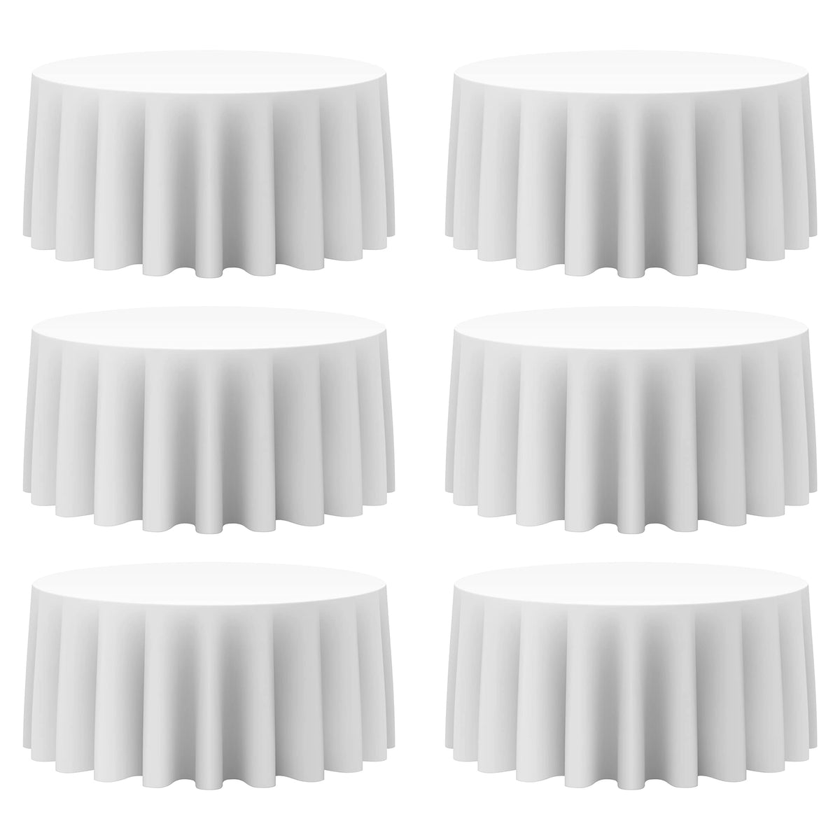 BRILLMAX 4 Pack Ivory Round Tablecloths 108 Inch for 48" Tables | 150 GSM Polyester Fabric, Floor Length Drop, Water, Stain & Wrinkle Resistant Cloth Cover for Wedding Reception Banquet Party