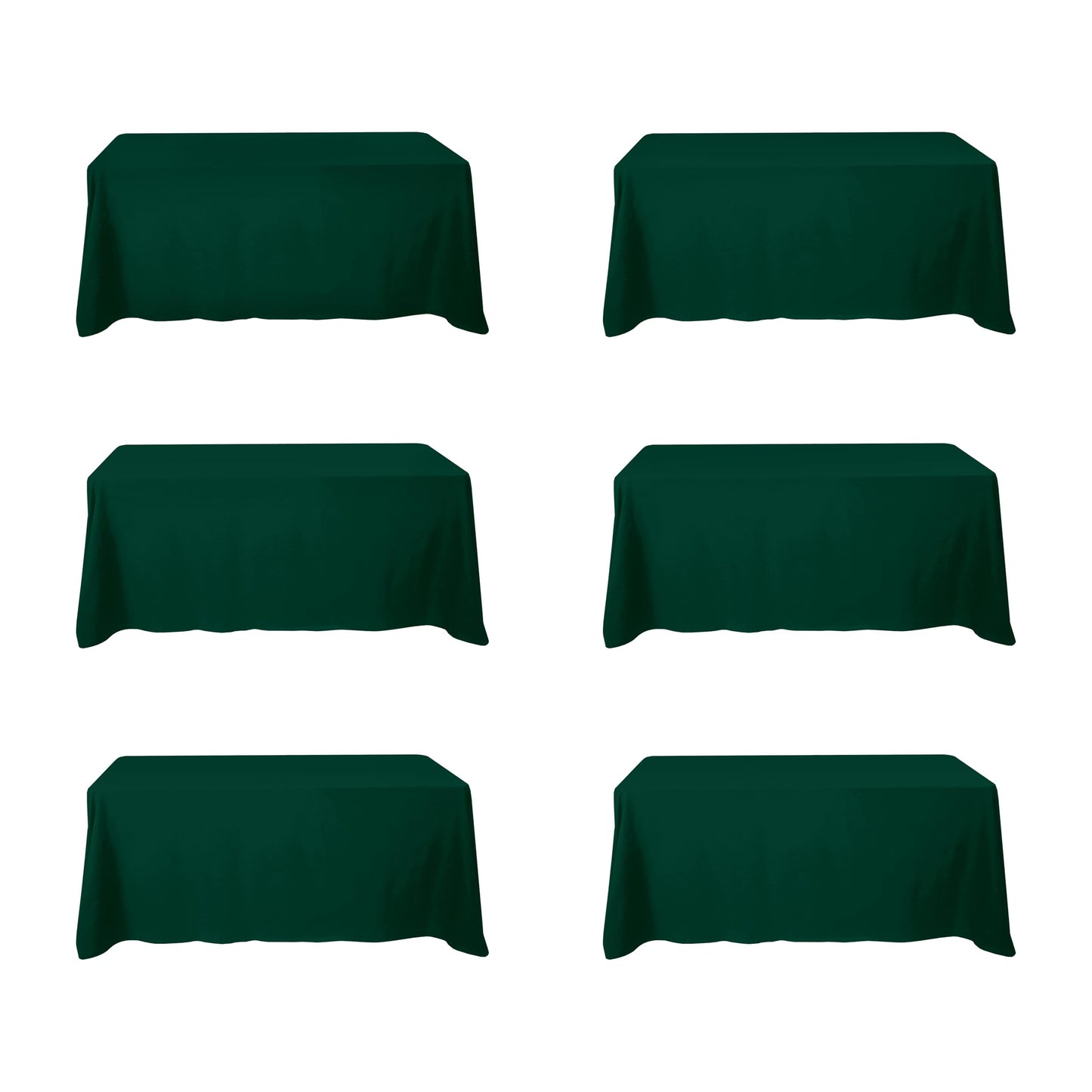 BRILLMAX 6 Pack Ivory Tablecloths 90x132 Inch for 6ft Rectangle Tables | 150 GSM Polyester Fabric, Floor Length Drop, Water, Stain & Wrinkle Resistant Cloth Cover for Wedding Reception Banquet Party