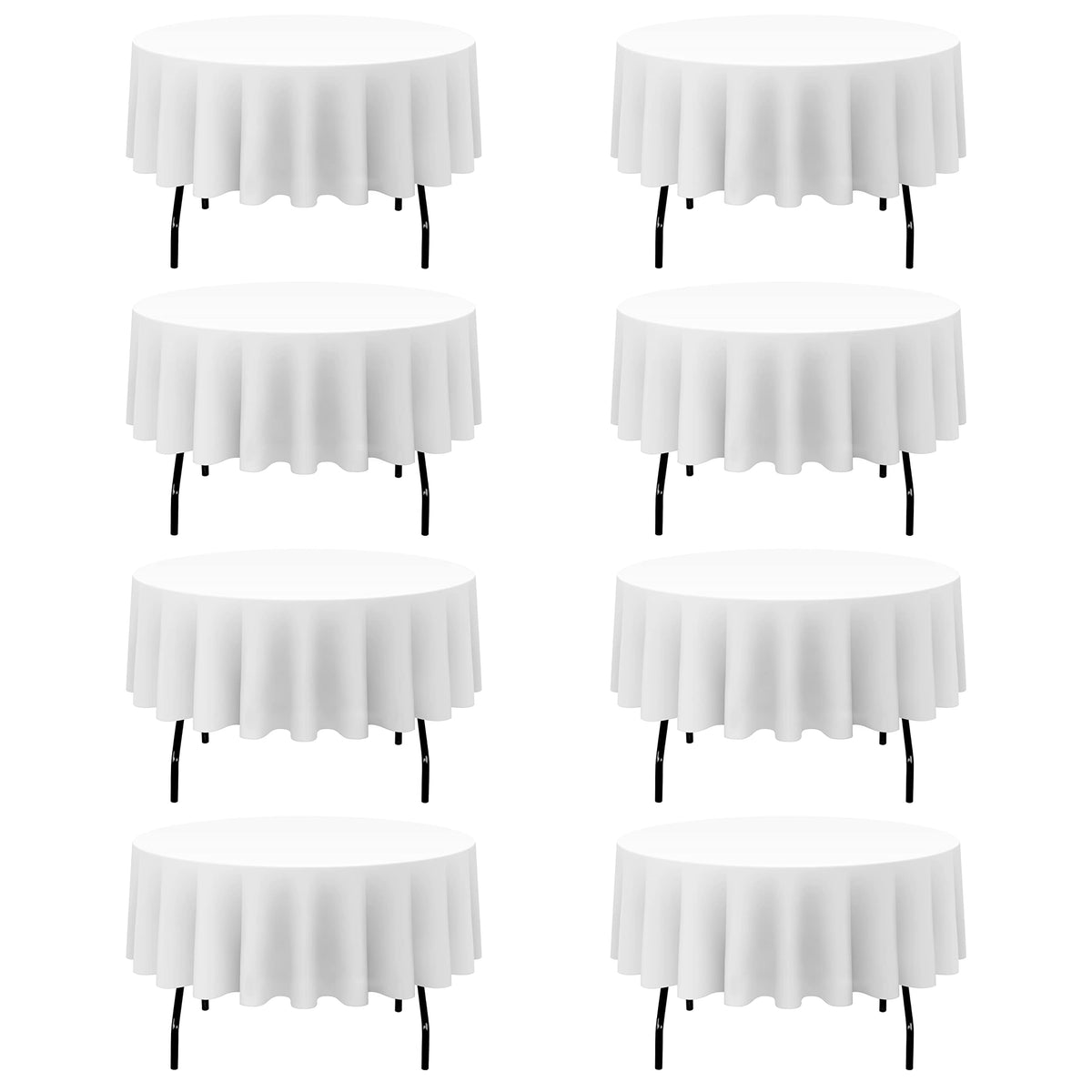 BRILLMAX 4 Pack Ivory Round Tablecloths 108 Inch for 48" Tables | 150 GSM Polyester Fabric, Floor Length Drop, Water, Stain & Wrinkle Resistant Cloth Cover for Wedding Reception Banquet Party
