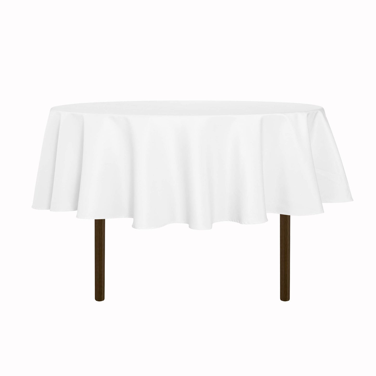 sancua White Round Tablecloth 60 Inch Diameter for 20-48 Inch Tables | Water Resistant Spill Proof, Washable Polyester Cloth Decorative Fabric Cover, For Dining, Buffet Parties and Camping