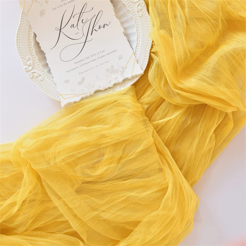 Blue Cheesecloth Table Runner Cheese Cloth Wedding Birthday Party Decor | 10Ft Summer Rustic Boho Gauze Farmhouse Bridal Baby Shower Holiday Dining Tea Party Home Table Decorations