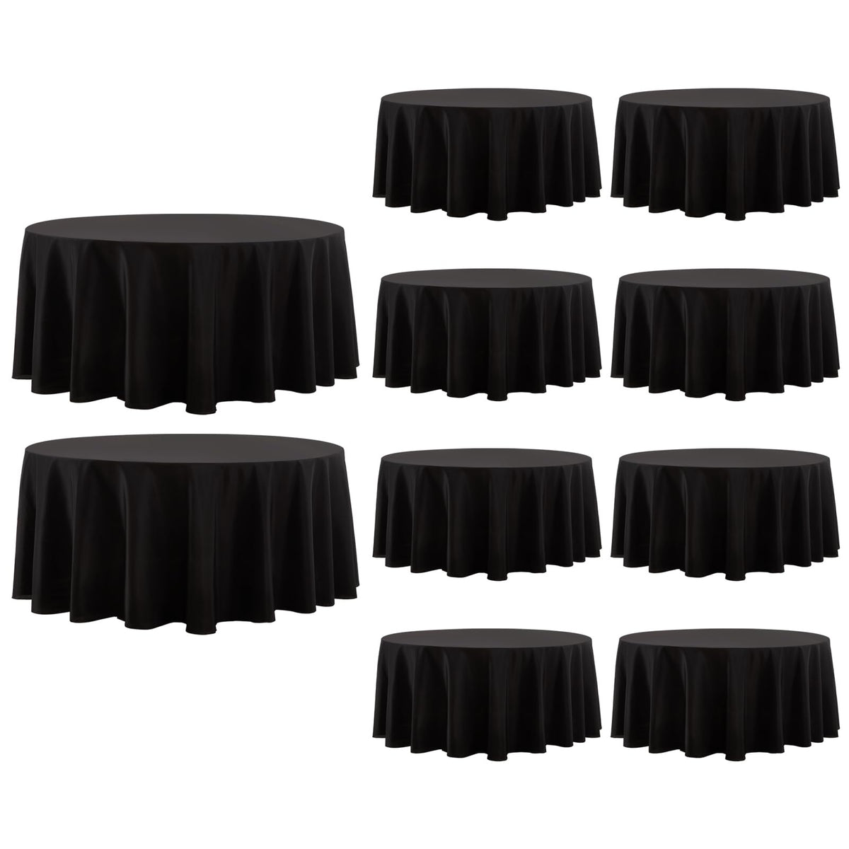 8 Pack Ivory Round Tablecloths 120 Inch for Dining Tables | Washable Decorative Linen Polyester Table Cover for Banquets Buffets Parties and Weddings