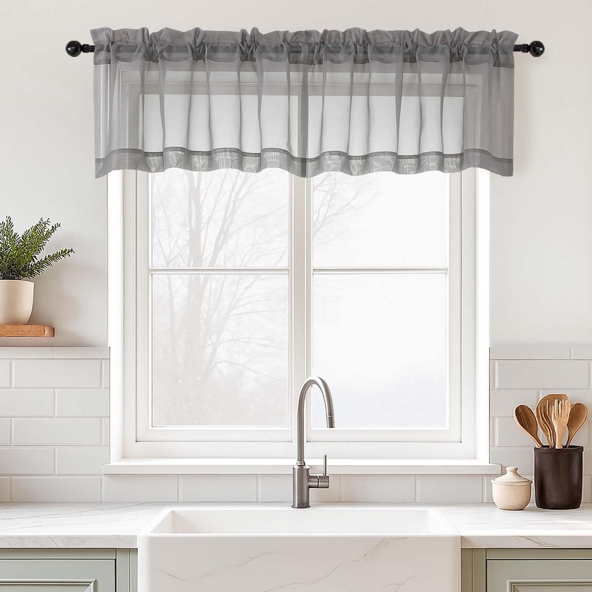 Purple Window Sheer Curtains 54 inch Length, Soft Airy Light Filtering Sheer Curtain 2 Panels Set, Dual Rod Pocket Gauze Purple Drapes for Living Room Bedroom, 2x42Wx54L Inches