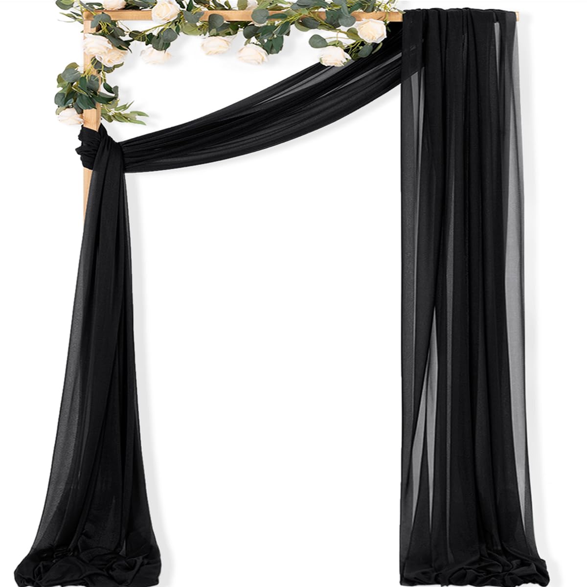 Sheer Gauze Wedding Arch Draping Fabric 29" x 20 FT 4 Panel Sage Green | Shimmery Gauze Drapes, Airy Backdrop Curtains, 6.6 Yard Outdoor Drapery Panels, Photo Background, Wedding Church Events Decor