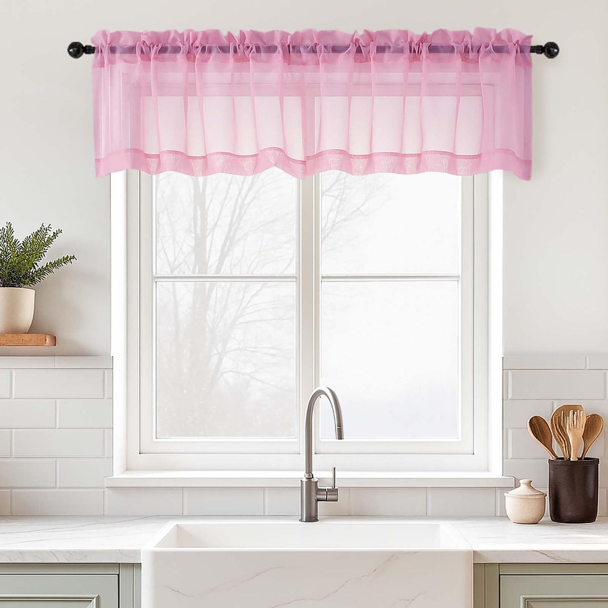 Purple Window Sheer Curtains 54 inch Length, Soft Airy Light Filtering Sheer Curtain 2 Panels Set, Dual Rod Pocket Gauze Purple Drapes for Living Room Bedroom, 2x42Wx54L Inches