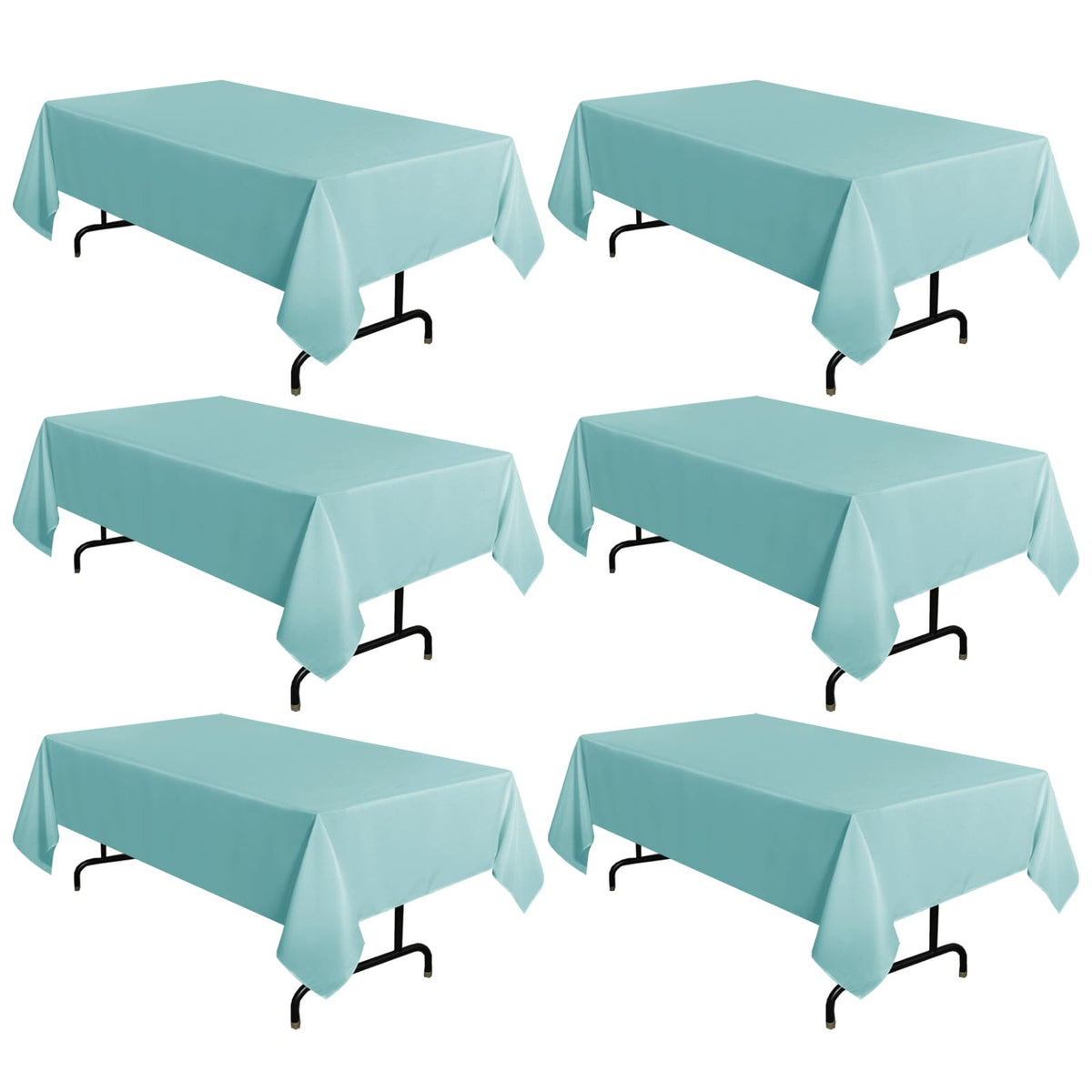 sancua 2 Pack White Table Cloth 60x102 Inch for 6 Feet Rectangle Tables | Stain and Wrinkle Resistant Washable Polyester Tablecloth Cover for Dining Tables, Wedding Buffet Parties and Camping
