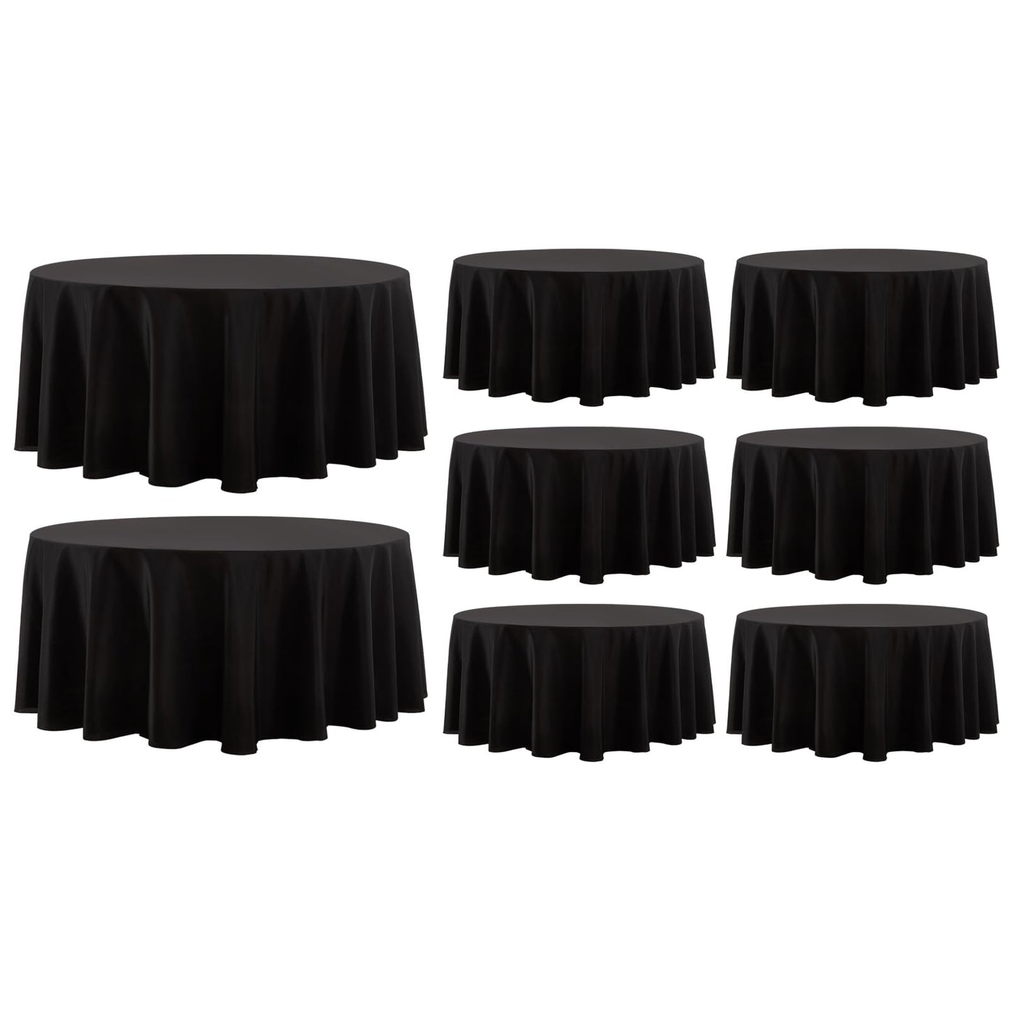 8 Pack Ivory Round Tablecloths 120 Inch for Dining Tables | Washable Decorative Linen Polyester Table Cover for Banquets Buffets Parties and Weddings