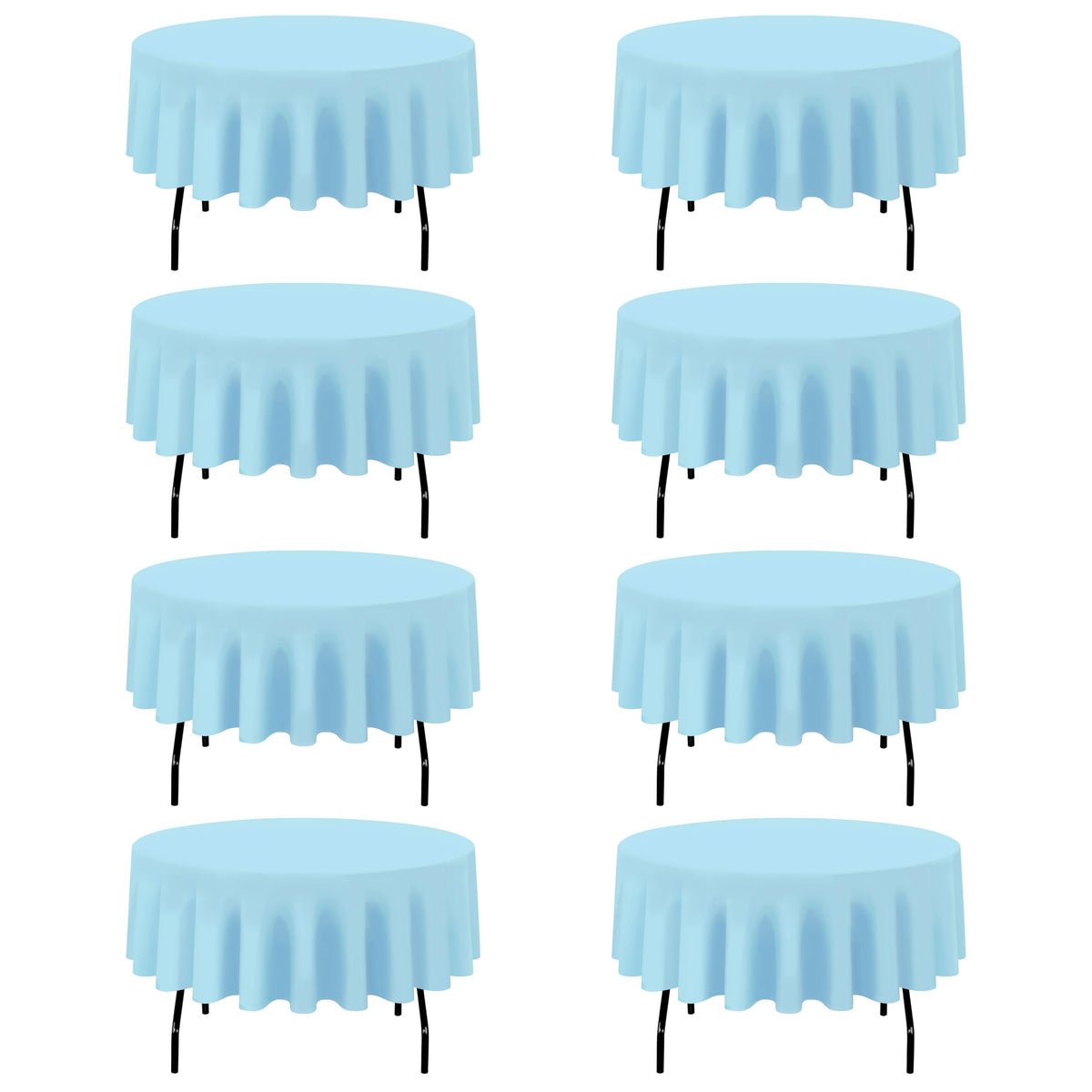 BRILLMAX 4 Pack Ivory Round Tablecloths 108 Inch for 48" Tables | 150 GSM Polyester Fabric, Floor Length Drop, Water, Stain & Wrinkle Resistant Cloth Cover for Wedding Reception Banquet Party