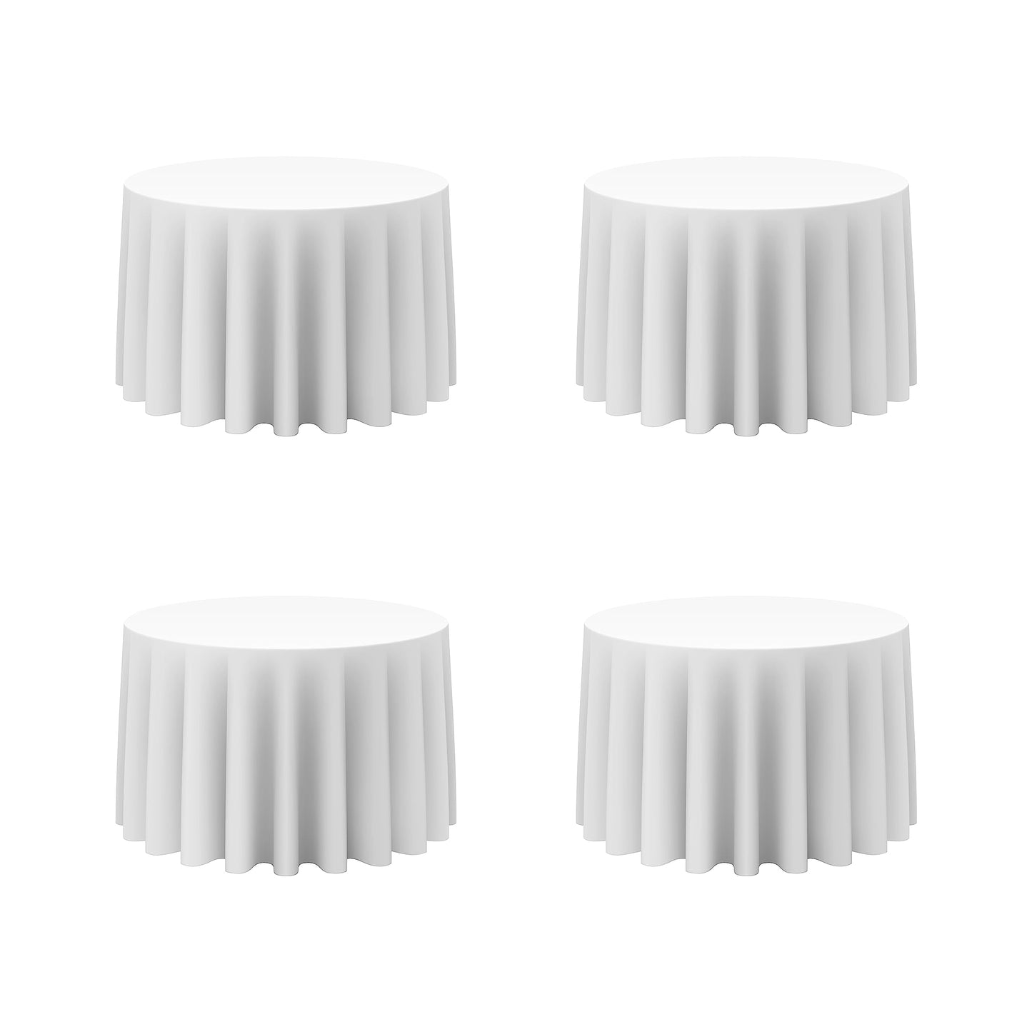 BRILLMAX 4 Pack Ivory Round Tablecloths 108 Inch for 48" Tables | 150 GSM Polyester Fabric, Floor Length Drop, Water, Stain & Wrinkle Resistant Cloth Cover for Wedding Reception Banquet Party