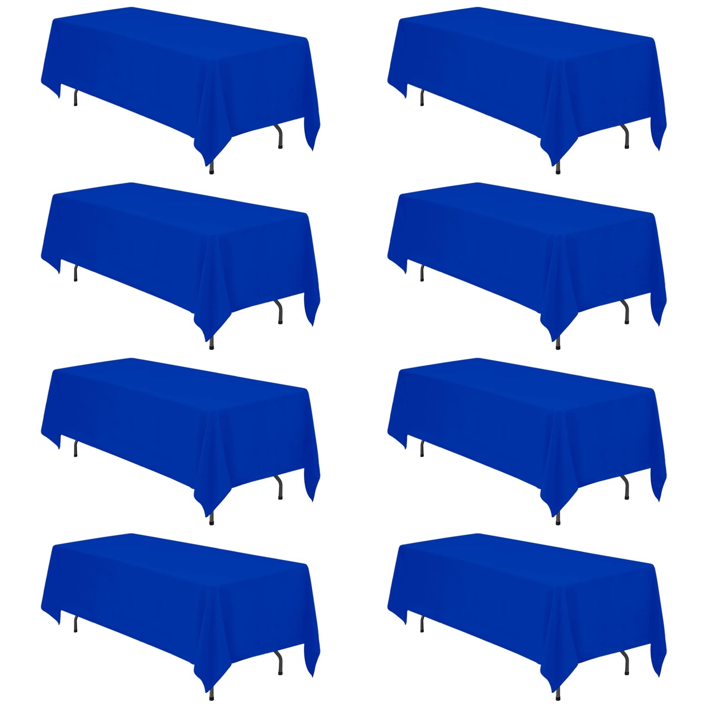 BRILLMAX 6 Pack Ivory Tablecloths 90x132 Inch for 6ft Rectangle Tables | 150 GSM Polyester Fabric, Floor Length Drop, Water, Stain & Wrinkle Resistant Cloth Cover for Wedding Reception Banquet Party