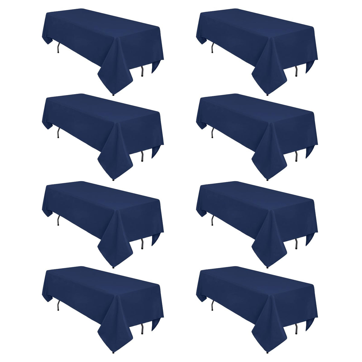 8 Packs 90 Inch White Round Tablecloth | Polyester Fabric, Wrinkle Resistant, For 3Ft-5Ft Round Table, Reusable, Washable Table Cloth, For Buffet Wedding Banquet