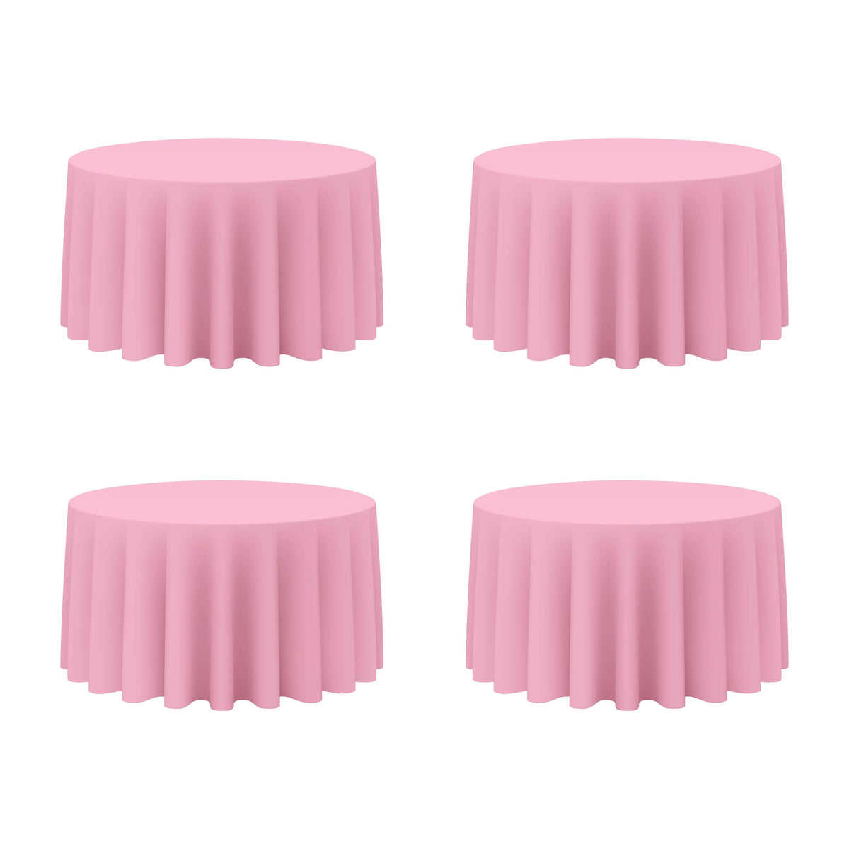 BRILLMAX 4 Pack Ivory Round Tablecloths 108 Inch for 48" Tables | 150 GSM Polyester Fabric, Floor Length Drop, Water, Stain & Wrinkle Resistant Cloth Cover for Wedding Reception Banquet Party