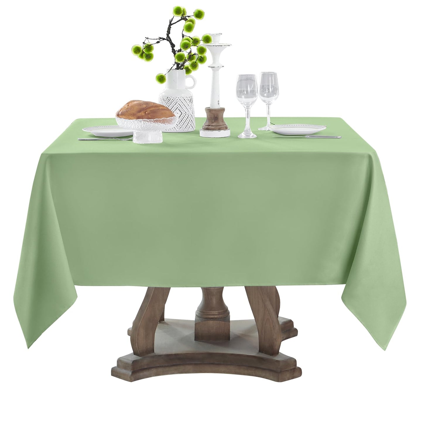 1 Pack White Rectangle Tablecloths 60x84 Inch for 4ft Tables | Washable Decorative Linen Polyester Table Cover for Dining Tables, Banquets Buffets Parties and Weddings