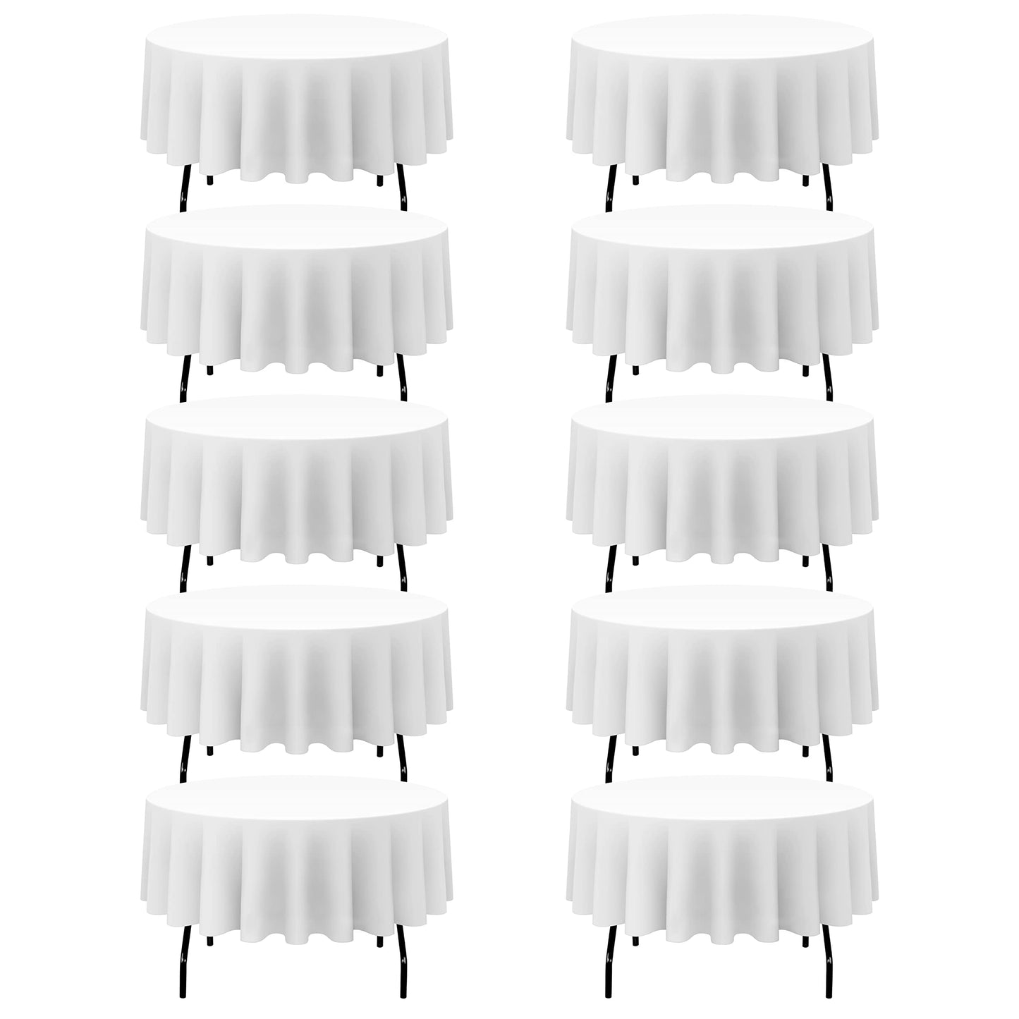BRILLMAX 4 Pack Ivory Round Tablecloths 108 Inch for 48" Tables | 150 GSM Polyester Fabric, Floor Length Drop, Water, Stain & Wrinkle Resistant Cloth Cover for Wedding Reception Banquet Party