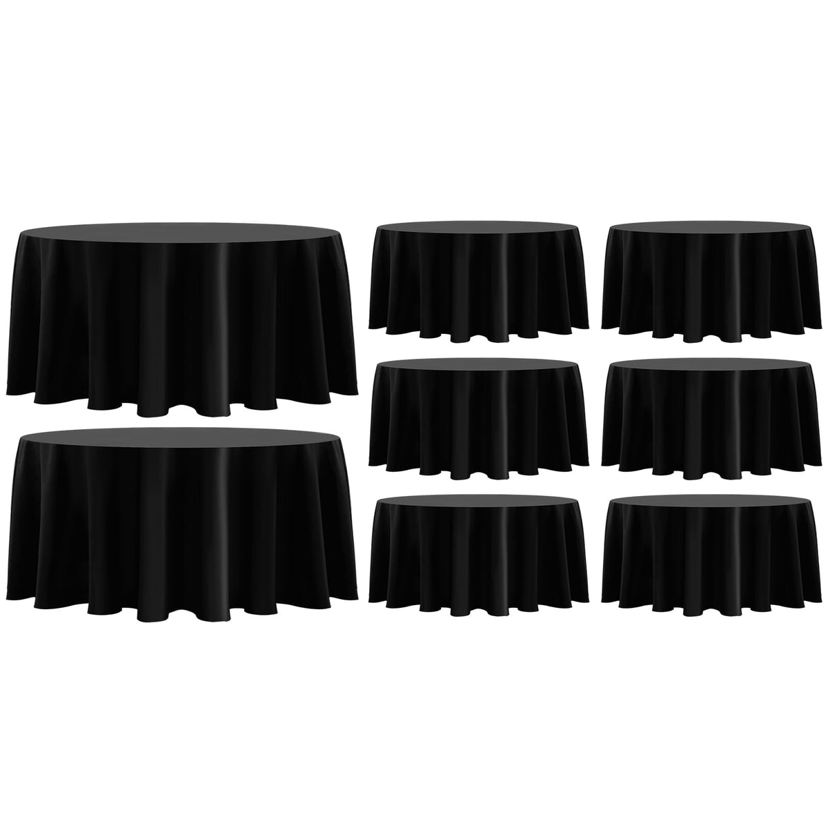 8 Pack Ivory Round Tablecloths 120 Inch for Dining Tables | Washable Decorative Linen Polyester Table Cover for Banquets Buffets Parties and Weddings