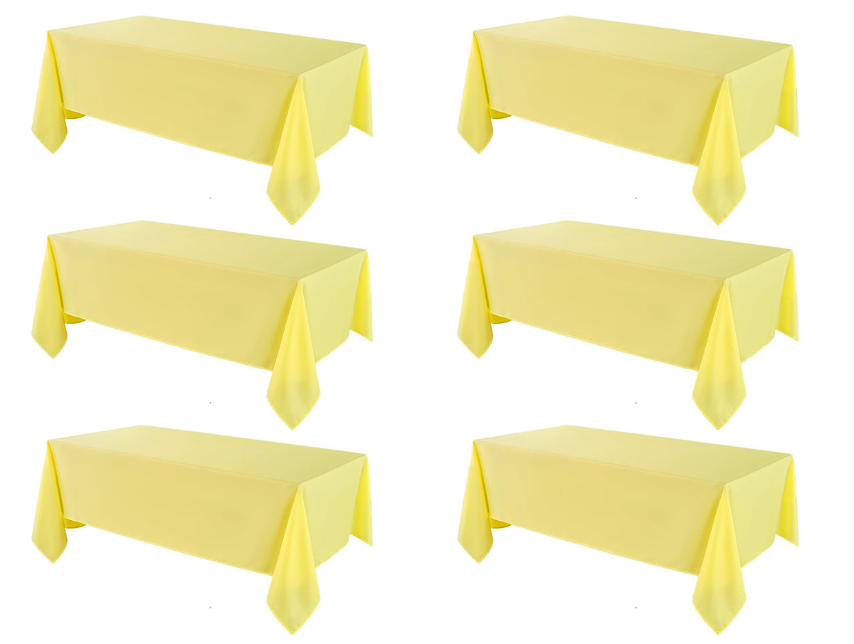 1 Pack White Rectangle Tablecloths 60x84 Inch for 4ft Tables | Washable Decorative Linen Polyester Table Cover for Dining Tables, Banquets Buffets Parties and Weddings