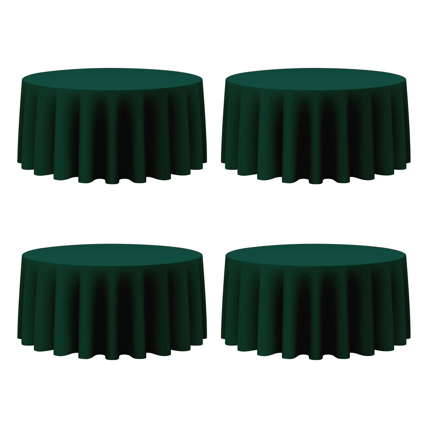 BRILLMAX 4 Pack Ivory Round Tablecloths 108 Inch for 48" Tables | 150 GSM Polyester Fabric, Floor Length Drop, Water, Stain & Wrinkle Resistant Cloth Cover for Wedding Reception Banquet Party