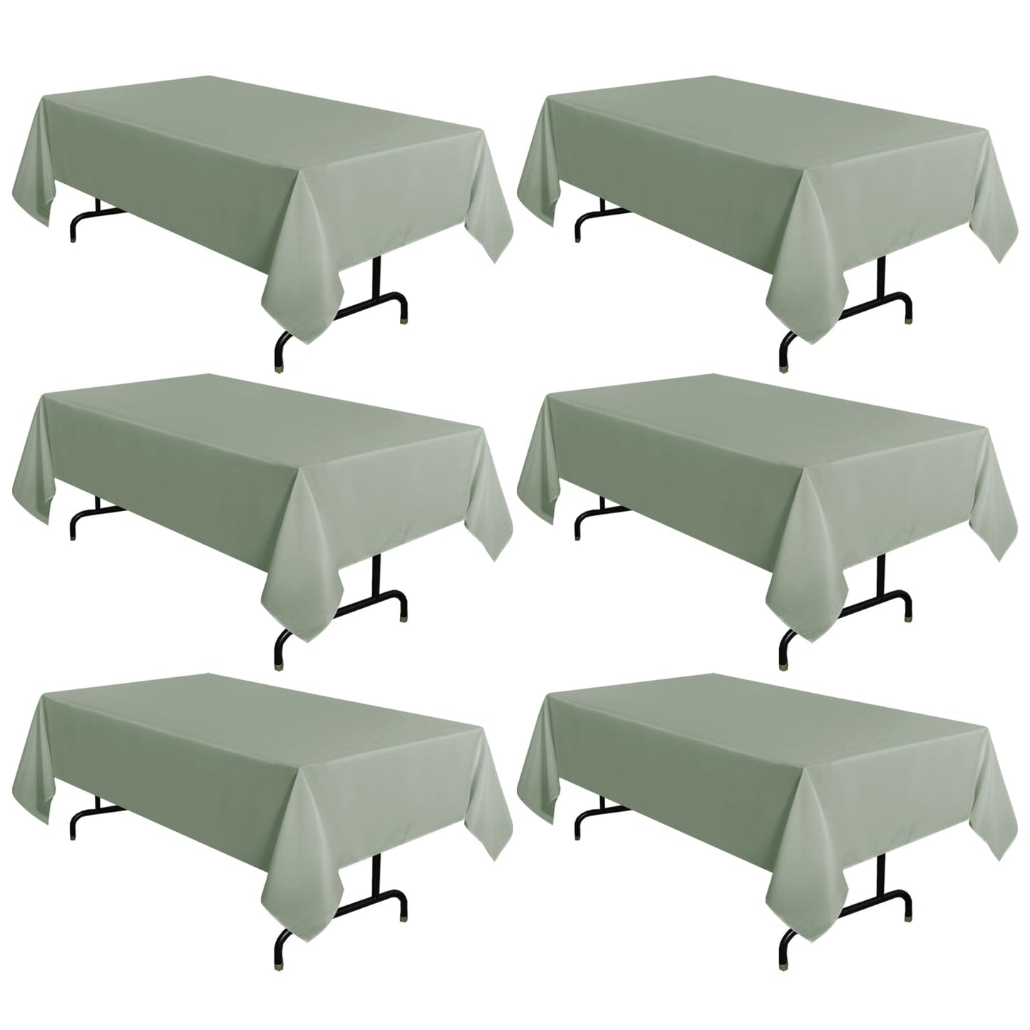 sancua 2 Pack White Table Cloth 60x102 Inch for 6 Feet Rectangle Tables | Stain and Wrinkle Resistant Washable Polyester Tablecloth Cover for Dining Tables, Wedding Buffet Parties and Camping