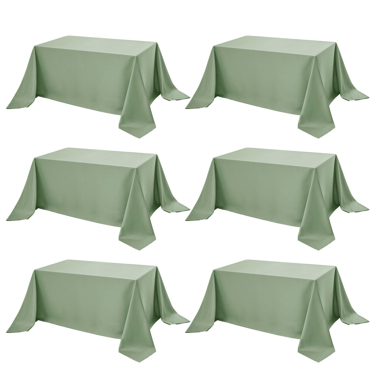 10-Pack White Tablecloths for Rectangle Tables, 60 x 102 Inches | Stain-Resistant Polyester Fabric for 6 Foot Tables - Washable Table Covers for Weddings, Banquets, Birthday, Parties, Events