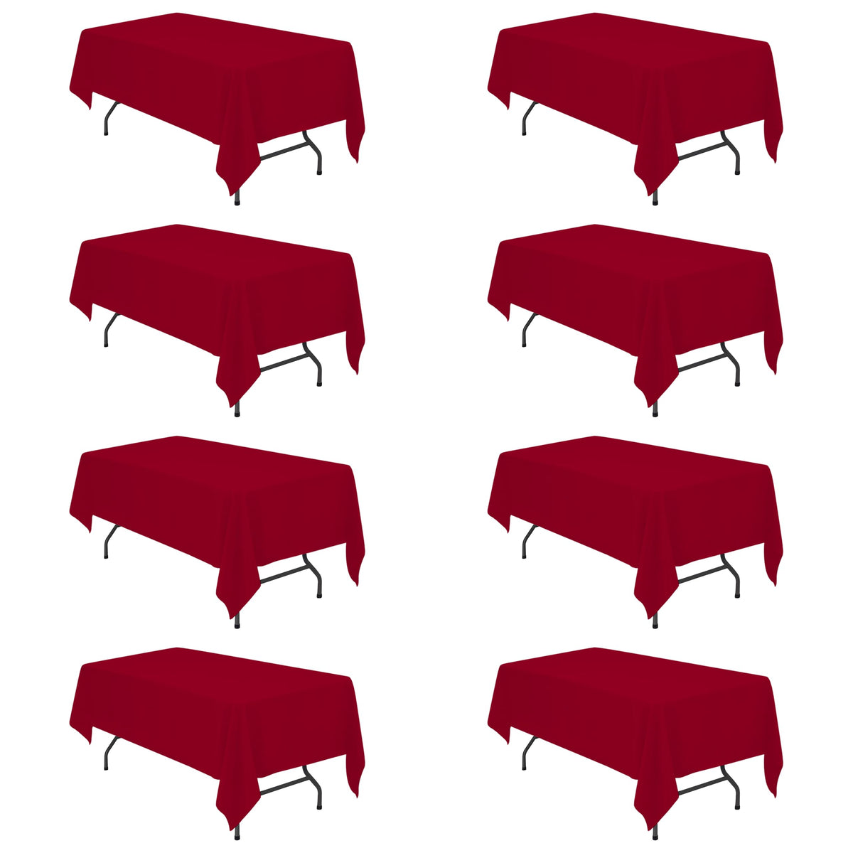 BRILLMAX 6 Pack Ivory Tablecloths 90x132 Inch for 6ft Rectangle Tables | 150 GSM Polyester Fabric, Floor Length Drop, Water, Stain & Wrinkle Resistant Cloth Cover for Wedding Reception Banquet Party