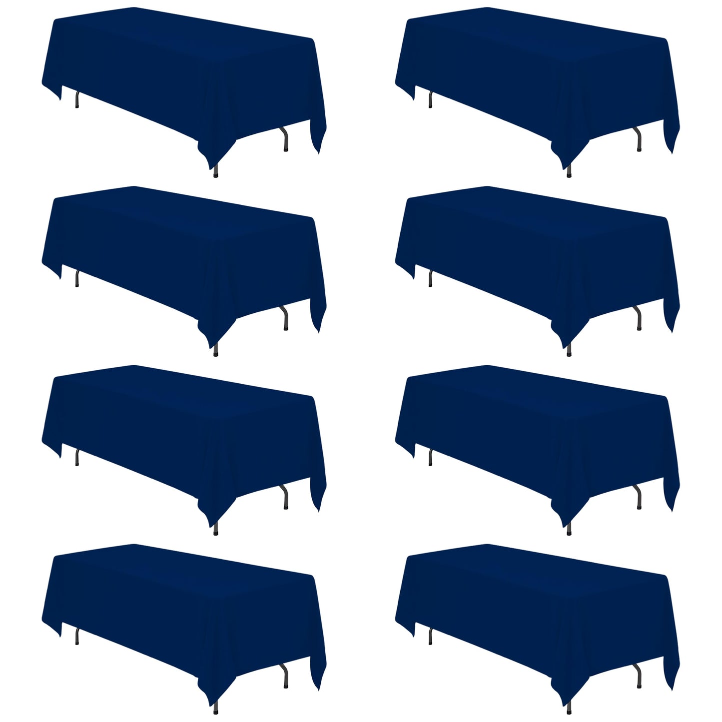 BRILLMAX 6 Pack Ivory Tablecloths 90x132 Inch for 6ft Rectangle Tables | 150 GSM Polyester Fabric, Floor Length Drop, Water, Stain & Wrinkle Resistant Cloth Cover for Wedding Reception Banquet Party