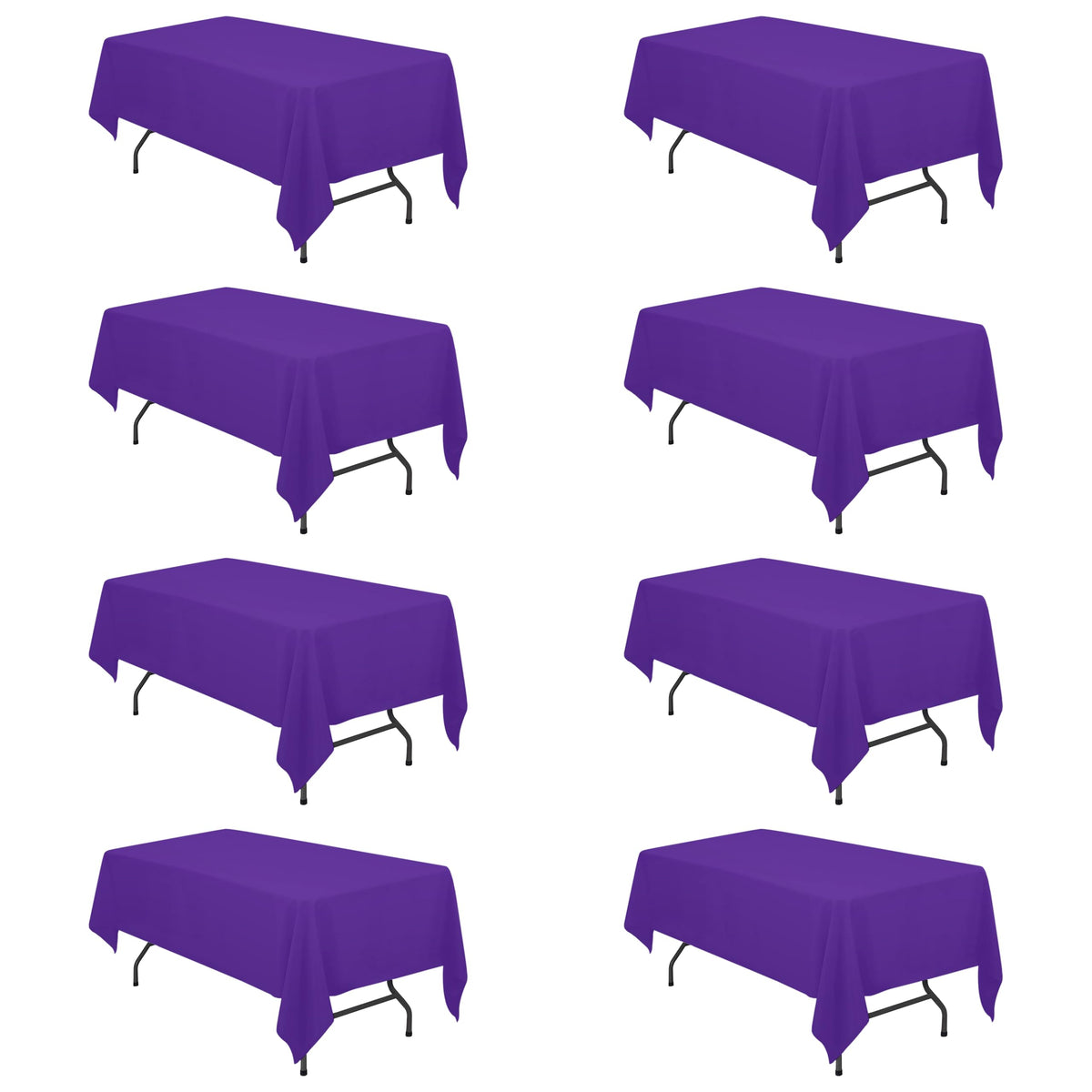 BRILLMAX 6 Pack Ivory Tablecloths 90x132 Inch for 6ft Rectangle Tables | 150 GSM Polyester Fabric, Floor Length Drop, Water, Stain & Wrinkle Resistant Cloth Cover for Wedding Reception Banquet Party